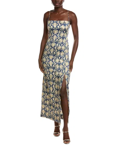 Ganni V-neckline Dress With Python Pattern In Brown