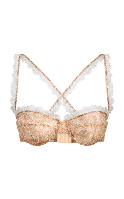 Etro Patterned Silk Bra In Multi