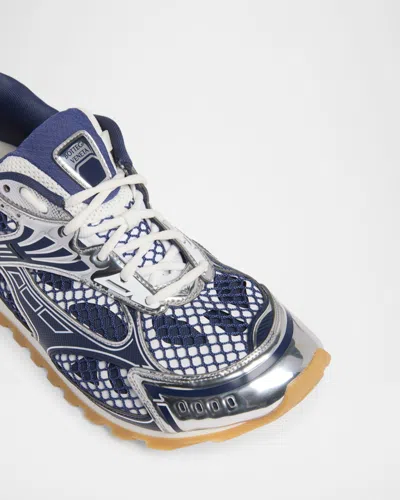 Bottega Veneta Technical Fishnet Orbit Sneaker In Blue