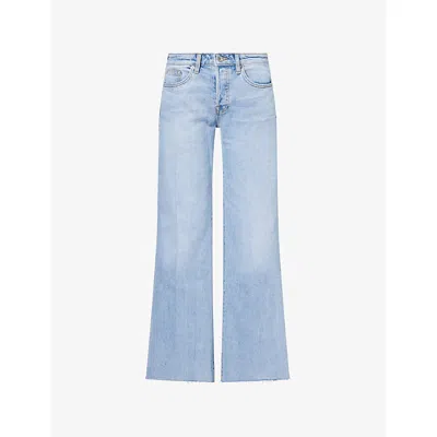 Good American Womens Indigo1288 Vintage Low Relaxed Flare-leg Denim Jeans In Blue
