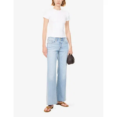 Good American Womens Indigo1288 Vintage Low Relaxed Flare-leg Denim Jeans In Blue