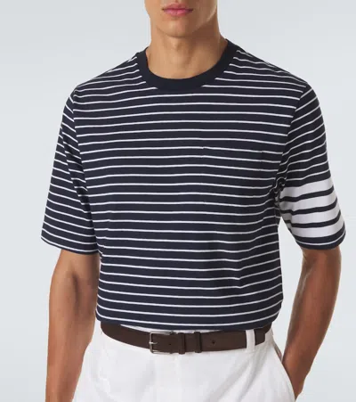 Thom Browne 4-bar Striped Cotton T-shirt In Multi