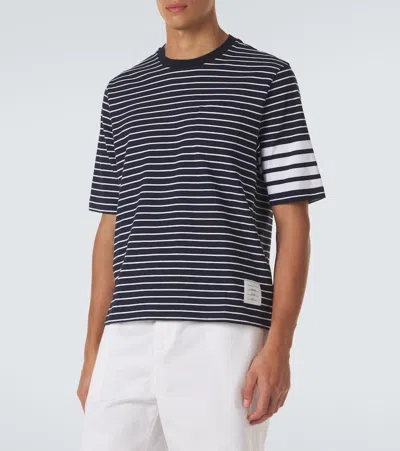 Thom Browne 4-bar Striped Cotton T-shirt In Multi