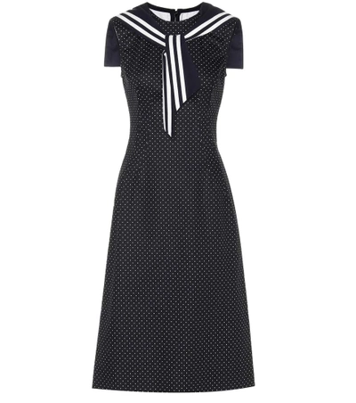 Dolce & Gabbana Woman Crystal-embellished Polka-dot Cotton-blend Twill Dress Black In Pois, Foedo  Eero