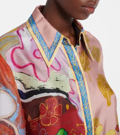 Alemais Mlak Silk Button Down Shirt Multi In Multi