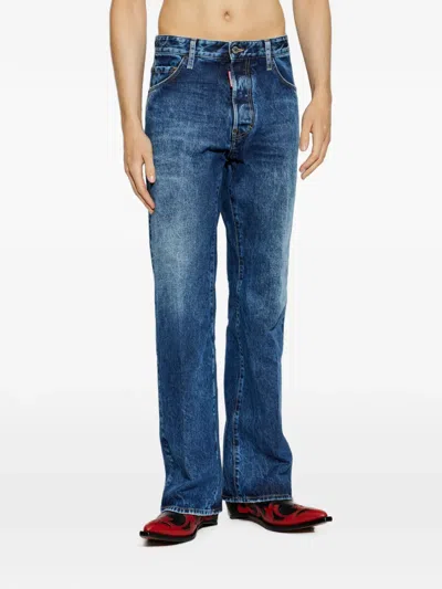 Dsquared2 Faded-effect Jeans In Blue