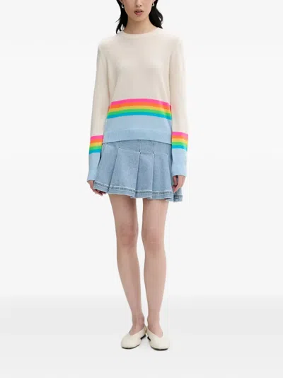 From Future Rainbow-stripe Sweater In White