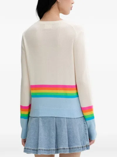 From Future Rainbow-stripe Sweater In White
