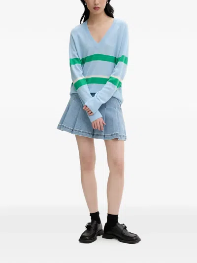 From Future Striped Sweater In Blue