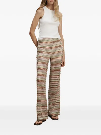 Veronica Beard Womens Deep Ochre Dove Multi Fatima Wide-leg Crochet-knit Trousers