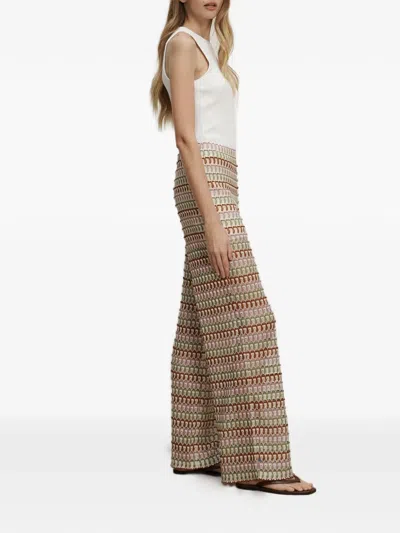 Veronica Beard Womens Deep Ochre Dove Multi Fatima Wide-leg Crochet-knit Trousers