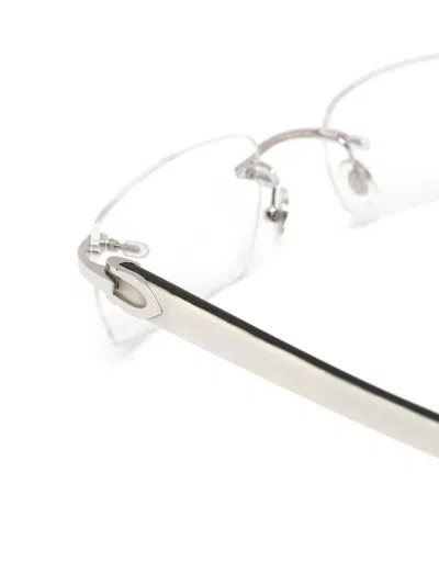 Cartier C Décor Rectangle-frame Glasses In White
