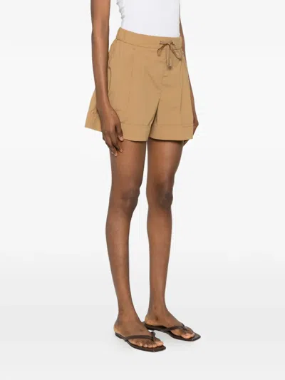 Herno Drawstring Turn-up Shorts In Brown