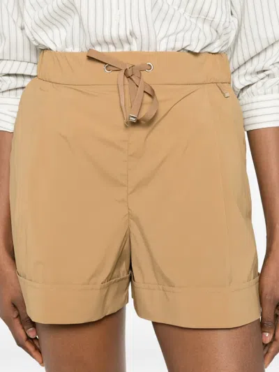 Herno Drawstring Turn-up Shorts In Brown