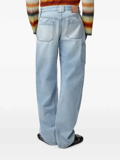 Loewe Washed-effect Panelled Jeans In Blue