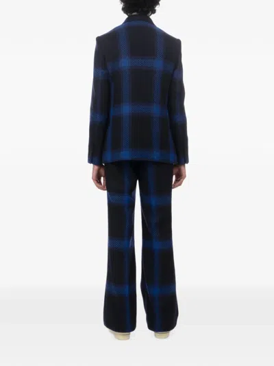 Walter Van Beirendonck Check-pattern Wool Blazer In Blue