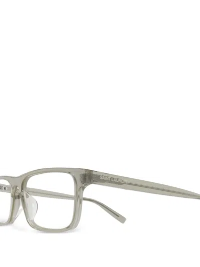Saint Laurent Rectangle-frame Glasses In Green