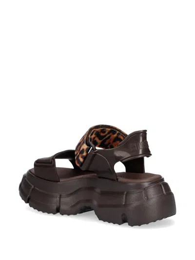 Melissa Leopard-print Touch-strap Sandals In Brown