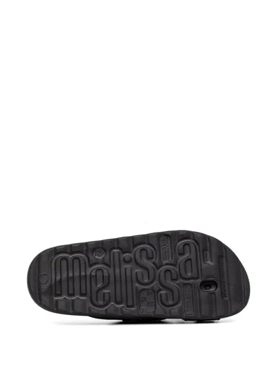 Melissa Logo-print Crossover-strap Slides In Black