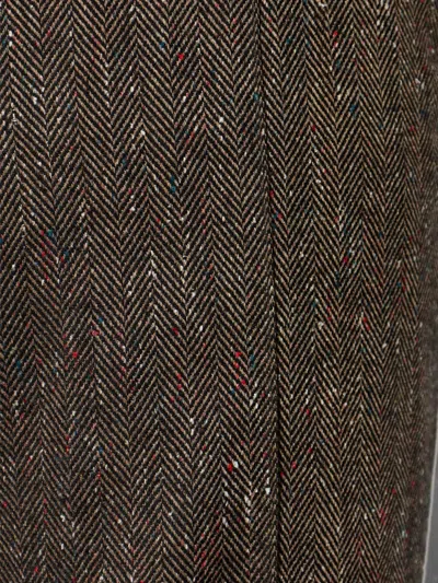 Dsquared2 Herringbone-pattern Trousers In Brown
