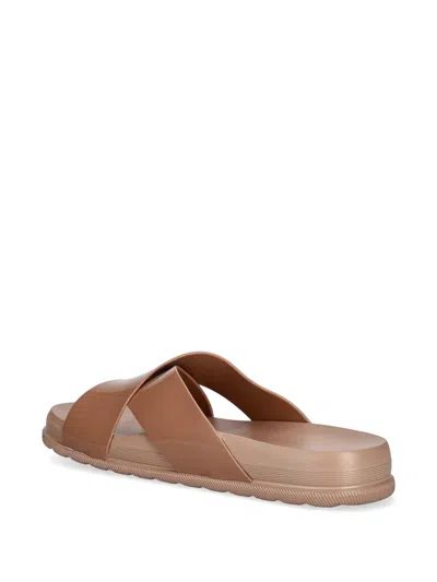 Melissa Crossover-strap Slides In Brown
