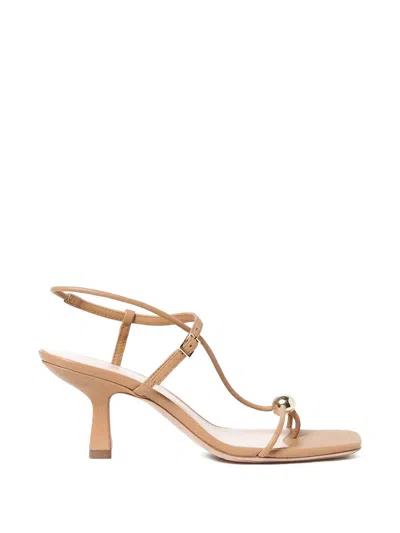 Loeffler Randall Triana Strappy Mid Heel Sandals With Ball Dune In Brown