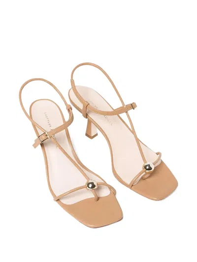 Loeffler Randall Triana Strappy Mid Heel Sandals With Ball Dune In Brown