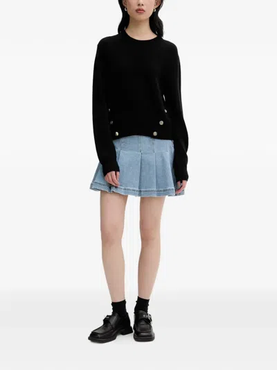 From Future Button-embellished Sweater In Black