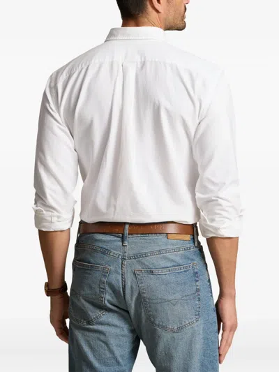 Polo Ralph Lauren Slim-fit Button-down Collar Logo-embroidered Cotton Oxford Shirt In White