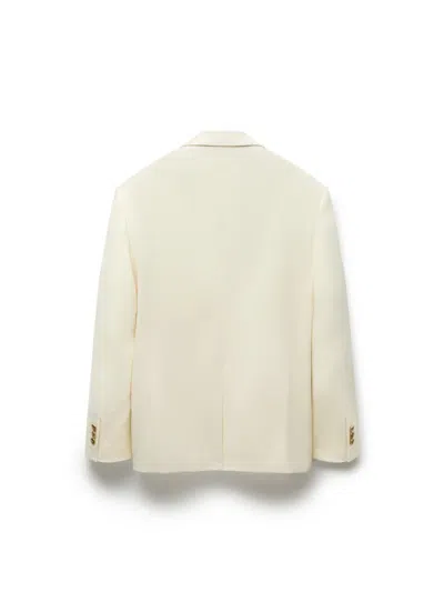 Versace Stretch Wool Blazer In White