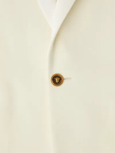 Versace Stretch Wool Blazer In White