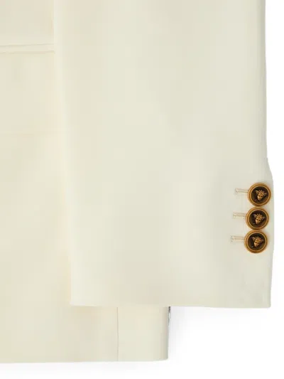 Versace Stretch Wool Blazer In White