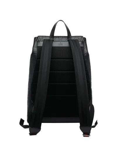 Gucci Medium Gg-emblem Backpack In Black