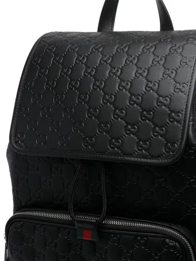 Gucci Medium Gg-emblem Backpack In Black