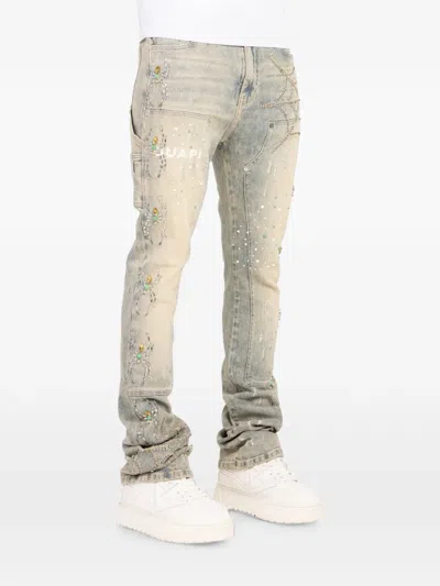 Guapi Rhinestone-embellished Distressed Jeans In Multi