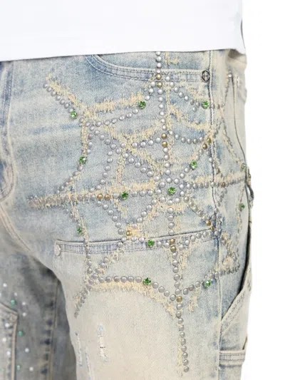 Guapi Rhinestone-embellished Distressed Jeans In Multi