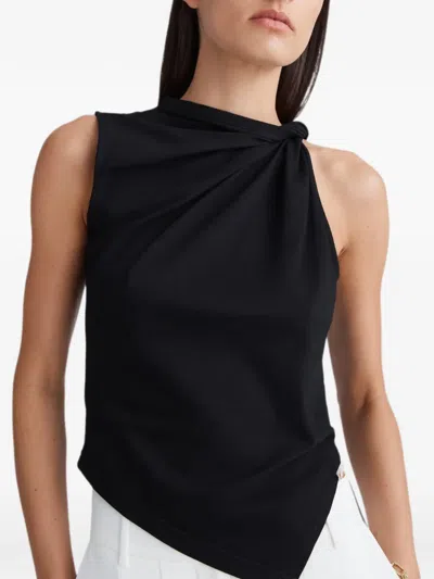Anna Quan Celia Draped Top In Black