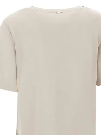 Herno Side-slit T-shirt In Neutral