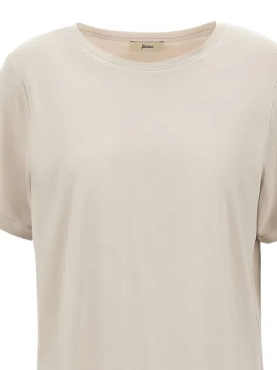 Herno Side-slit T-shirt In Neutral