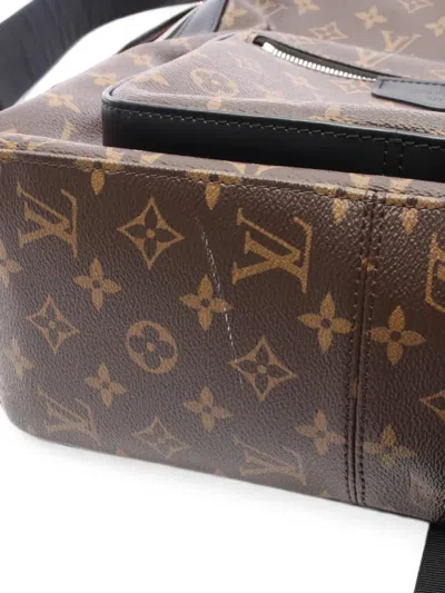 Pre-owned Louis Vuitton 2017 Monogram Macassar Josh Backpack In Brown