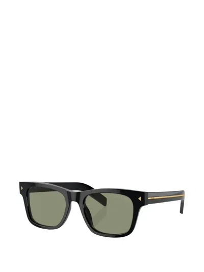 Prada 51mm Polarized Rectangular Sunglasses In Black