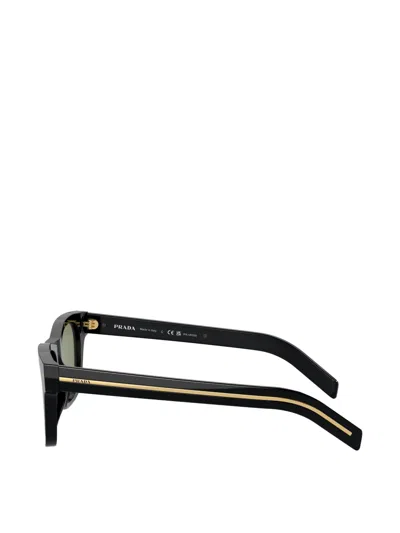 Prada 51mm Polarized Rectangular Sunglasses In Black