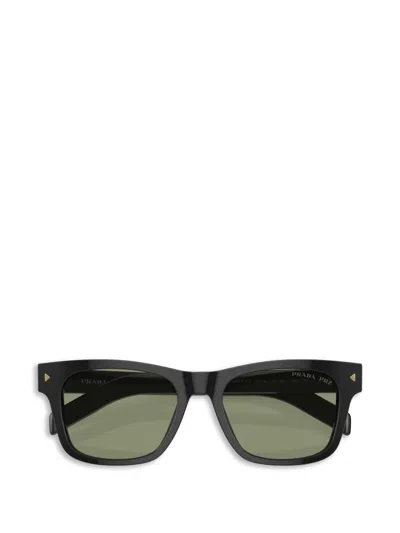 Prada 51mm Polarized Rectangular Sunglasses In Black