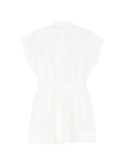 Low Classic Double-breasted Flared Mini Dress In White