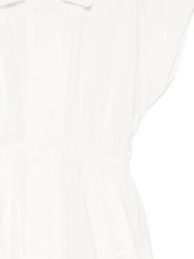 Low Classic Double-breasted Flared Mini Dress In White
