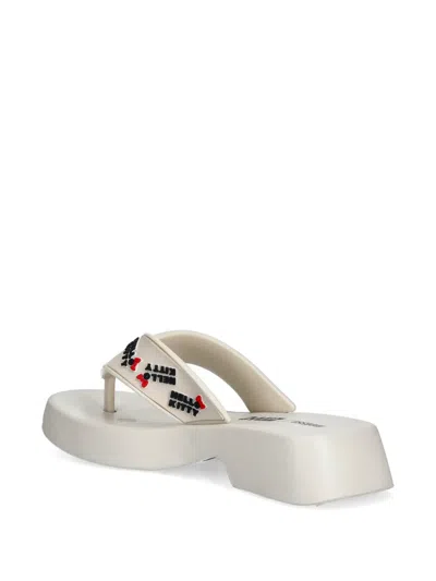Melissa Hello Kitty Platform Flip-flops In Neutral