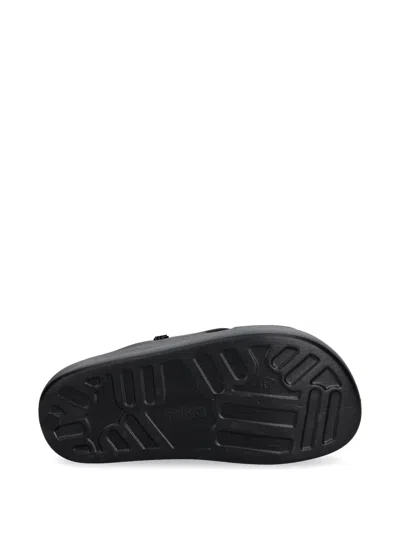 Melissa Cross-strap Platform Slides In Black