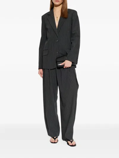 Iro Pinstripe-pattern Blazer In Black