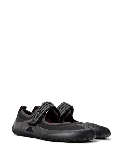 Camper Peu Path Touch-strap Ballet Flats In Black