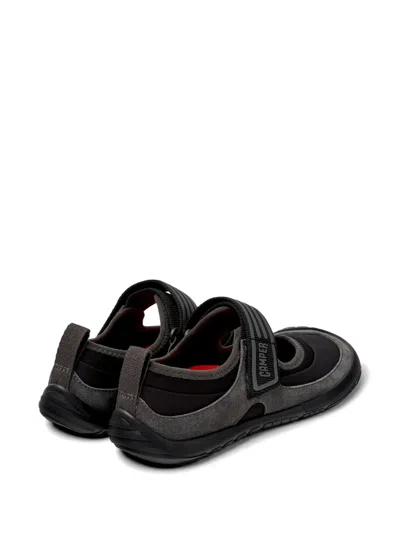Camper Peu Path Touch-strap Ballet Flats In Black
